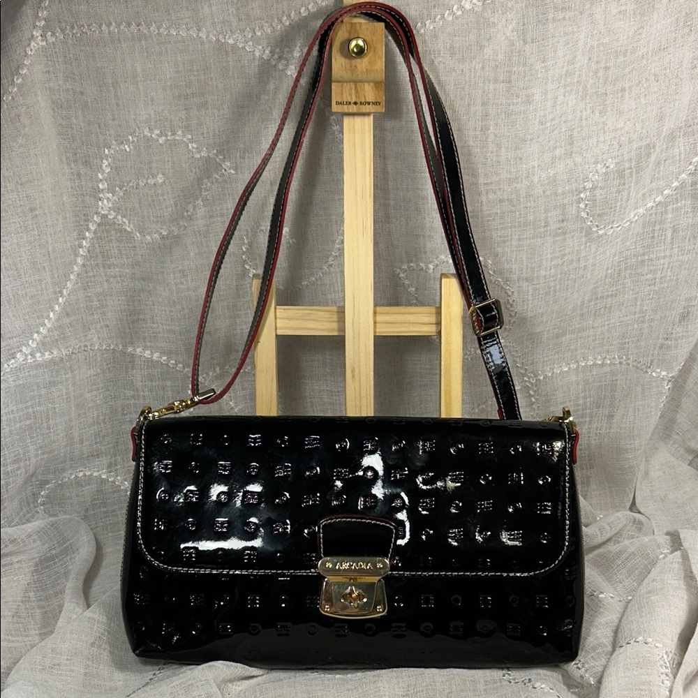 Arcadia made in Italy patent leather bag with removable strap